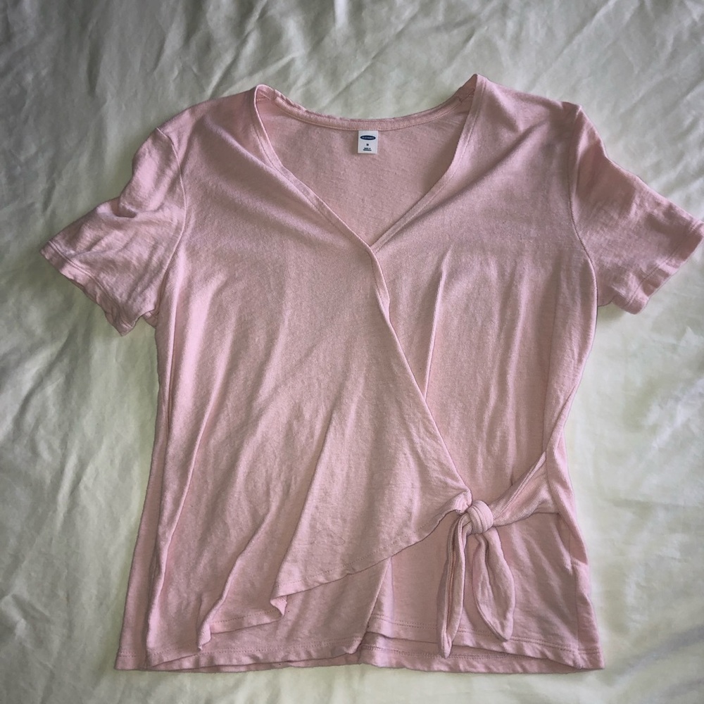 Never worn pink tie blouse.